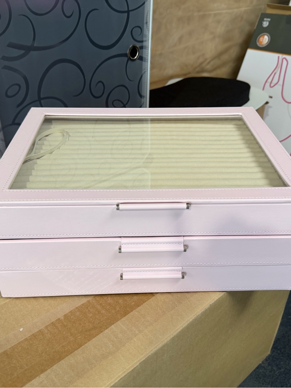 WOLF Pink Three-Tier Jewelry Organizer with Clear Display Top - Picture 7 of 9
